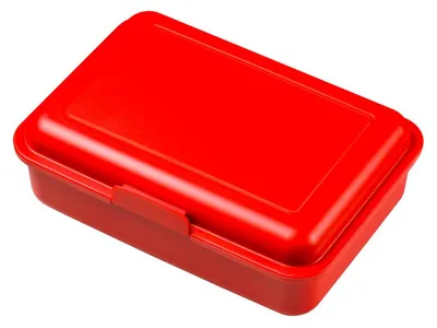 Zdjęcie produktu dla Pudełko na lunch dla dzieci z przegrodą - "School-Box" średnie, wyprodukowane w Niemczech i wolne od BPA, solidne pudełko na lunch z zamknięciem na zatrzask do szkoły i wypoczynku - białe
