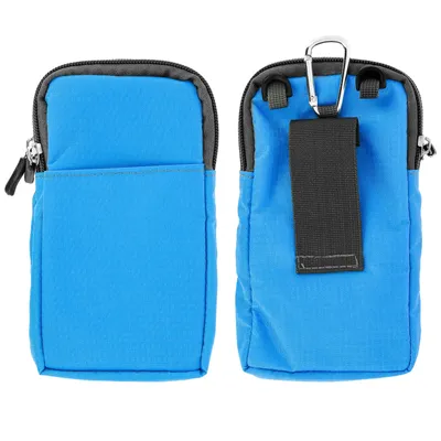 Produktbild von Avizar, Umhängetasche mit vielen Fächern – Karabiner / Gürteltasche, Blau