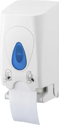 Produktbild von PlastiQline 2Rollenspender - Toilettenpapierspender -  Farbfenster blau
