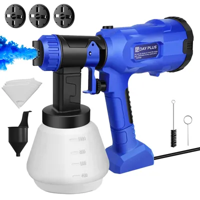 Produktbild von Elektrische Farbspritzpistole - Farbsprühgerät - 3 Sprühmuster - 1000 ml Behälter - 4 Düsen 1,0–2,5 mm - für Zaun, Terrasse und Heimwerken