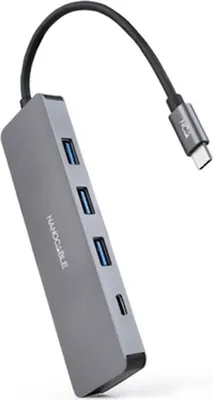 Produktbild von Nanocable 10.16.4409, USB 3.2 Gen 1 (3.1 Gen 1) Type-C, USB 3.2 Gen 1 (3.1 Gen 1) Type-A, USB 3.2 Gen 1 (3.1 Gen 1) Type-C, 5 Mbit/s, Grau, Aluminium, 0,1 m