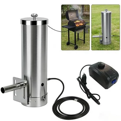 Zdjęcie produktu dla Generator dymu ze stali nierdzewnej, przeznaczony do pieców dymowych i grillów, wyposażony w pompę