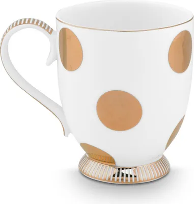 Produktbild von PIP STUDIO Dot Delight Henkelbecher weiß-gold 350ml