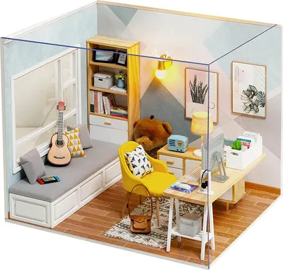 Produktbild von DIY Dollhouse Kit Assembly Holzminiaturforschung mit Möbeln für Kinder Freunde