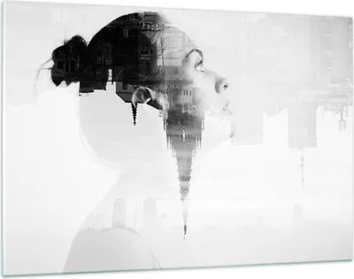 Produktbild von Bilder auf glas - Frau modern - 120x80cm - Glasbilder - Wandbilder - Bilder - Kunstdruck - zum Aufhängen bereit - Wanddekoration aus Glas - Glas Bilder - Wandbild auf Glas - Einteilig - GAA120x80-3737
