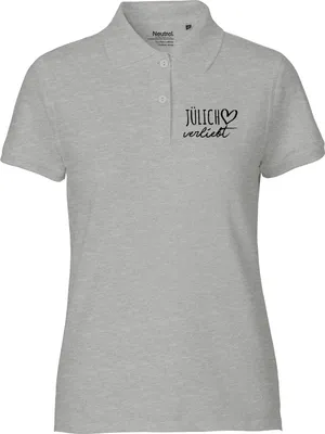 Produktbild von Huuraa Damen Polo Shirt Jülich verliebt XXL Sport Grey Bio Baumwolle Fairtrade Poloshirt Geschenkidee