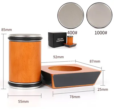 Zdjęcie produktu dla INF Zestaw ostrzałek do noży 2 części z rączką z buku 9.2cm x 8.7cm