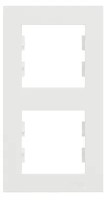 Image de Plaque double verticale Miluz, SCHNEIDER ELECTRIC, blanc