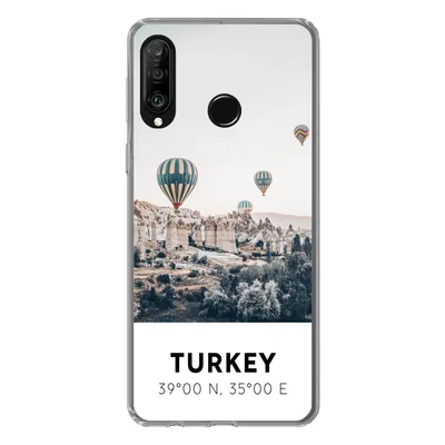 Produktbild von MuchoWow® Handyhülle Schutzhülle Hülle für Huawei P30 Lite Heißluftballon - Türkei - Sommer - Grau Silikon Softcase Handy Hülle - Handyhülle