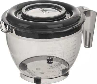 A clear studio shot of a kitchen mixing bowl with a lid.