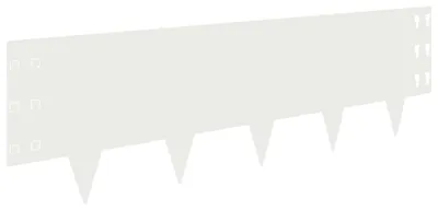 Immagine prodotto di vidaXL Bordatura per prato, 10 pezzi, 100 x 30 cm, acciaio, bianco