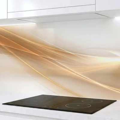 Produktbild von Küchenrückwand Amelia Abstrakt Wellen 60x300 cm – monolithische ABS-Platte mit Direktdruck, Spritzschutz Küche & Bad, Fliesenspiegel
