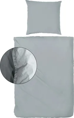 Produktbild von Vario Bettwäsche Renforce, Stone washed graugrün, 240 x 220 cm
