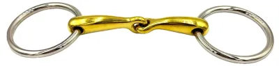 Gebiss Waterträne, einfach gebrochen, Kupfer-Edelstahl, 14 mm, 12,5 cm