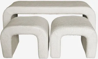 Immagine prodotto di Panca e sgabelli impilabili bouclé, Bianco