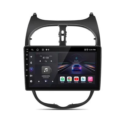 Zdjęcie produktu dla 1+32G Carplay android auto Für Peugeot 206 2001-2008 9''Android13 WIFI SWC RDS autoradios DAB+ BT