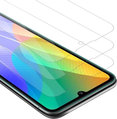 Produktbild von Cadorabo 3x Panzer Folie für Huawei Y6P Schutzfolie in natur Folie Tempered Display-Schutzglas