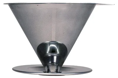 Kaffeefilter aus Edelstahl, wiederverwendbar, Kegelform, 12,5 cm