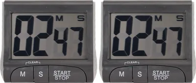 Image de 2PCS Minuteur numérique Compte à rebours magnétique multifonctionnel avec grand écran pour la cuisine de bureau