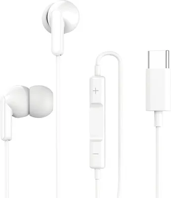 Image de Grab 'N Go, écouteurs filaires USB-C intra-auriculaires avec micro et télécommande, blanc