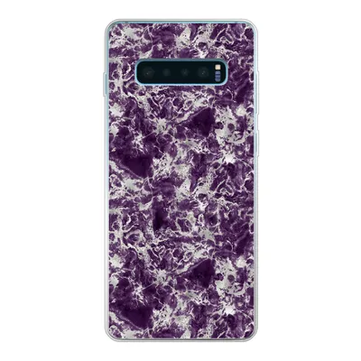 Produktbild von MuchoWow® Handyhülle Schutzhülle Hülle für Samsung Galaxy S10 Plus Marmor - Lila - Silber - Muster Silikon Softcase Handy Hülle - Schutzhülle