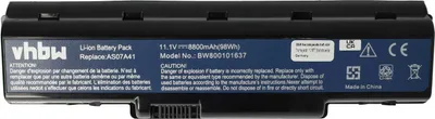 Produktbild von vhbw Akku kompatibel mit Acer Aspire 5738, AS5517-6025-1216-5144, 5737Z, 5738Z, 5738ZG, 5740, 5738G, 5740G Notebook (8800 mAh, 11,1 V, Li-Ion)