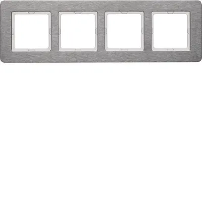 Produktbild von HAGER BERKER Q.7 Vierfachrahmen horizontal Edelstahl 10246083
