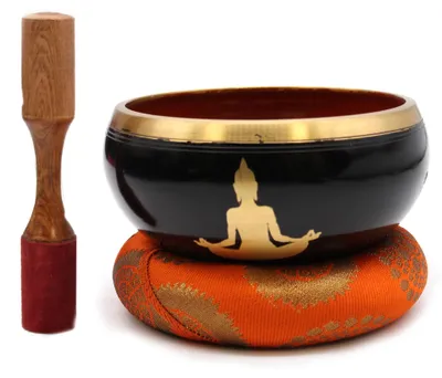 Imagen del producto de Juego de Cuenco Tibetano Lrg - Buda - /Naranja 14cm