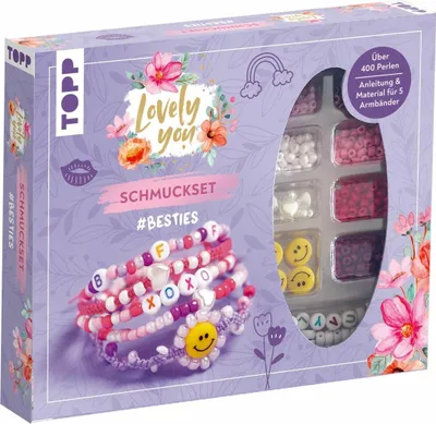 Obrázok produktu pre frechverlag GmbH Súprava šperkov Lovely You #Besties. Návod a materiál na 5 náramkov. Viac ako 400 pe