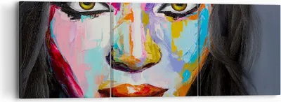 Produktbild von Bild auf Leinwand - Leinwandbild - Mädchen Gesicht - 90x30cm - Wand Bild - Wanddeko - Wandbilder - Leinwanddruck - Bilder - Kunstdruck - Wanddekoration - Leinwand bilder - Wandkunst - CA90x30-3447