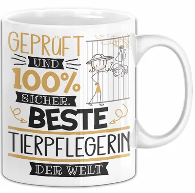 Produktbild von Beste Tierpflegerin Der Welt Tasse Geschenk für Eine Tierpflegerin  Und Sicher Geschenkidee Geburtstag Weihnachten (Weiß)
