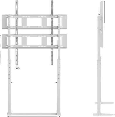 Immagine prodotto di Supporto TV mobile, regolabile in altezza, compatibile con televisori da 32-85 pollici, bianco 32-85 pollici