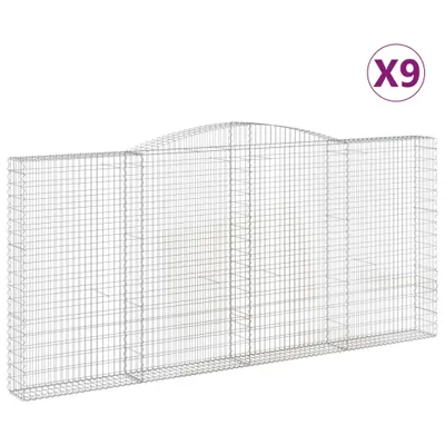 Produktbild von Gabionen mit Hochbogen 9 Stk. 400x30x180/200cm Verzinktes Eisen
