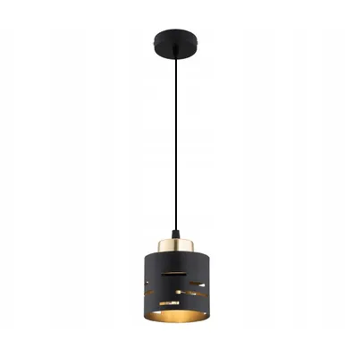 Produktbild von FKL DESIGN Home Deco Hängelampe Hängeleuchte 1-flammig E27 Metall Lampenshirm Lampe aus Serie (Schwarz, N910-Z1)