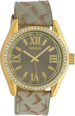 Produktbild von Oozoo Damen Lederarmband Uhr Timepieces grau hellbraun Analog Quarzuhr UOC10272