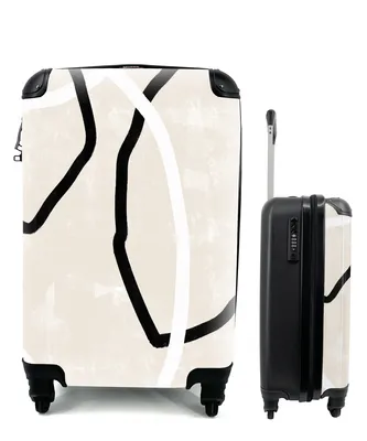 Produktbild von MuchoWow® Koffer Handgepäck Trolley Rollkoffer Kleine Reisekoffer mit 4 Rollen - Rosa - Minimalismus - Design - Cabin Size < 55x40x23 cm & 55x40x20 cm - Fotokoffer - Kabinenkoffer - Boardgepäck - Reise-Box - Reisekoffer - Reisegepäck - Koffer mit Bild - Trolley für Kinder