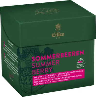 Produktbild von EILLES TEE Tea Diamond SOMMERBEEREN im Pyramidenbeutel, 20er Box