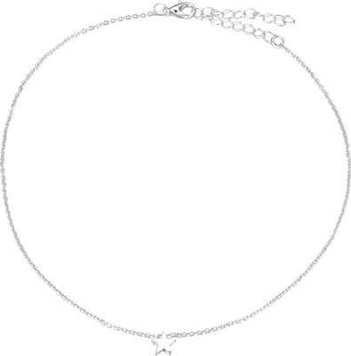 Produktbild von Mode Frauen Stern Charm Anhänger Legierung Kette Halskette Hochzeit Schmuck Geschenk-Silber