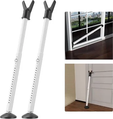 Obrázek produktu pro Sada bezpečnostních tyčí – nastavitelná ochrana domu – 2 kusy – bílá – 75–111 cm