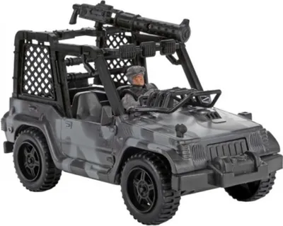 Image de Toi-Toys ALFAFOX Jeep avec figurine militaire - Set de jeu pour enfants, véhicule militaire robuste, dès 3 ans
