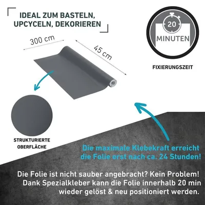 Produktbild von Klebefolie Unimatt anthrazit - 45x300cm