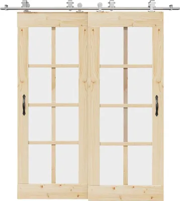 Produktbild von vidaXL Schiebetür-Beschlagsatz 200 cm Edelstahl Silbern