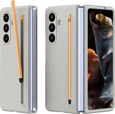 Obrázek produktu pro Pouzdro pro Samsung Galaxy Z Fold 7 tenké matné tvrdé PC pouzdro s ochrannou fólií na displej a dotykovým perem Šedá