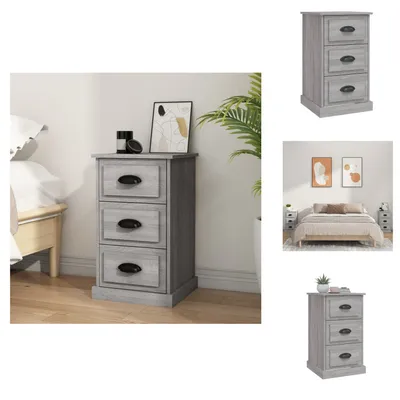 Immagine prodotto di vidaXL Comodino Grigio Sonoma 39x39x67 cm Materiale a base di legno - Comodini