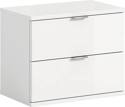 Produktbild von ProjektX Schuhschrank Bank 2 Schubladen weiß Hochglanz.