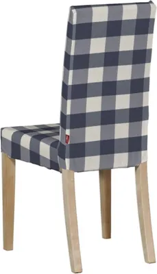 Productafbeelding van Dekoria Harry stoelhoes, kort, wit-donkerblauw geruit, stoelhoes Harry