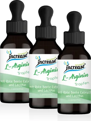 Produktbild von Nimm 3, zahl 2 Aktion Liposomale L-Arginin Tropfen hochdosiert - 6000mg L-Arginin pro Tag (540.000mg in 3 Flaschen) - mit Rote Bete Extrakt - MCT Öl