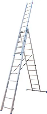 Produktbild von WERNER Mehrzweckleiter Anlege-Steh-oder Schiebeleiter Aluminium 3-teilig 3 x 12 Sprossen Arbeitshöhe 8,15 m