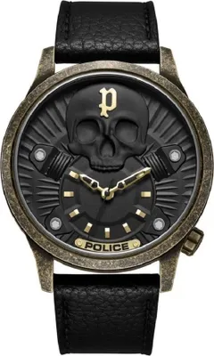 Produktbild von Police PEWJA2227702 Herren-Armbanduhr Jet Schwarz/Goldfarben