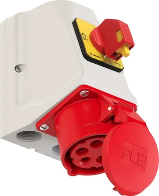 Image de Prise combinée avec sectionneur 0-1 32A Entrée : M25 Sortie : 32/5 400V IP44